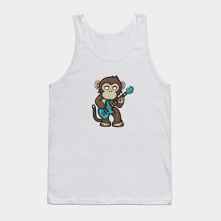 Monkey Playing Guitar Tank Top